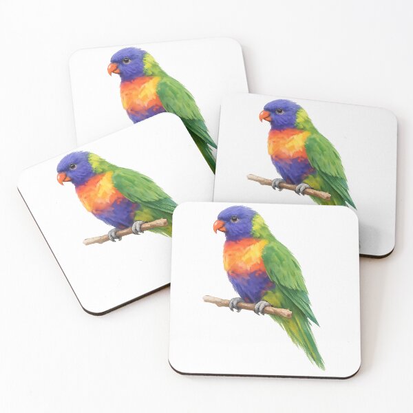 Item preview, Watercolour Rainbow Lorikeet on a Branch designed and sold by Jaruart.