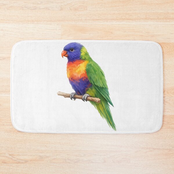Item preview, Watercolour Rainbow Lorikeet on a Branch designed and sold by Jaruart.