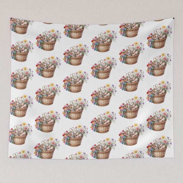 Item preview, Embroidery Floss Basket Sewing Craft Illustration designed and sold by AillustriaAK.