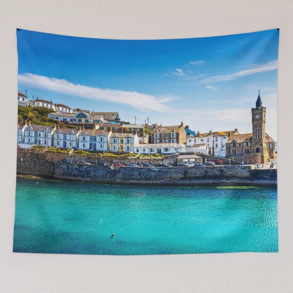 Item preview, Porthleven Clock Tower and Waterfront Houses, Cornwall, England designed and sold by Paul Thompson Photography.