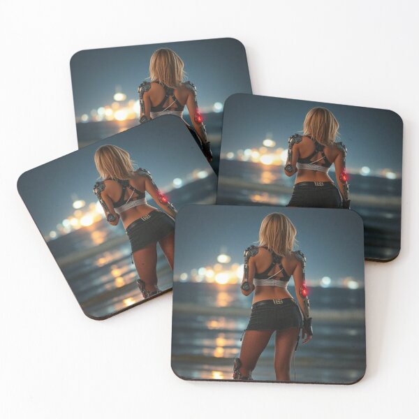 Item preview, Cyberpunk Night in Tallinn – Futuristic Cyborg Art designed and sold by e-not-shop.