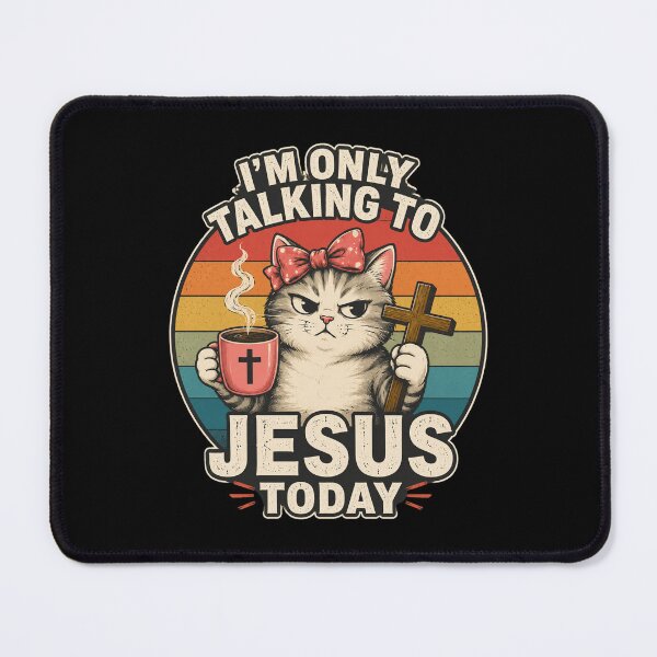 Item preview, I'm only Talking to Jesus Today Cat Coffee designed and sold by OlakunleOloroz.