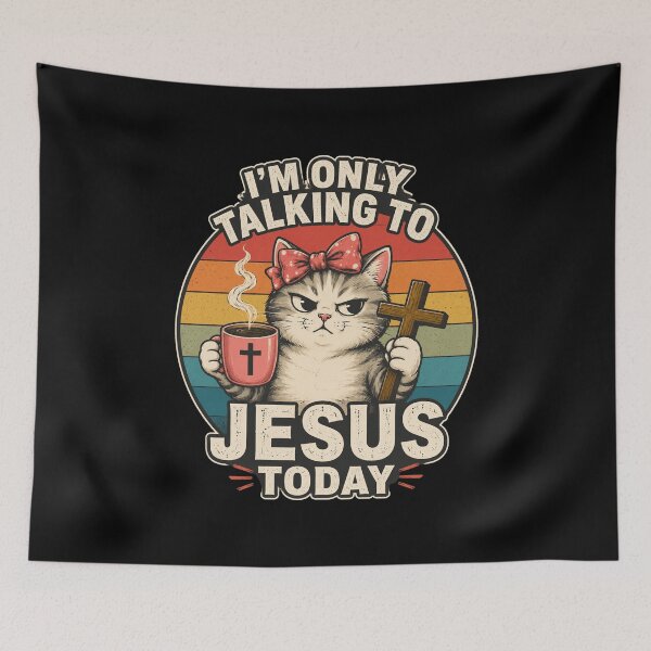 Item preview, I'm only Talking to Jesus Today Cat Coffee designed and sold by OlakunleOloroz.