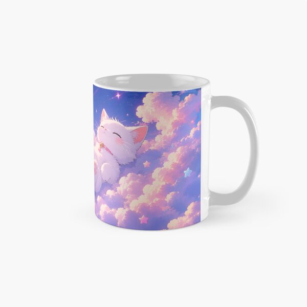 Item preview, Dreamy Sleeping Cat in Cotton Candy Clouds designed and sold by ukiyoCozyHome.