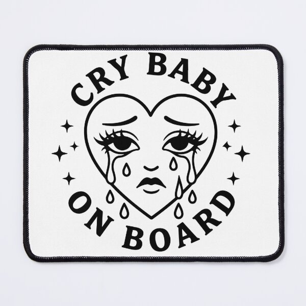 Item preview, Cry Baby On Board Funny Car Sign Vintage Tattoo Heart designed and sold by raedattia.