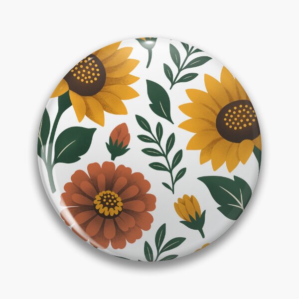 Item preview, Retro Textured Sunflowers and Marigolds Flowers Seamless Pattern designed and sold by DiNata.