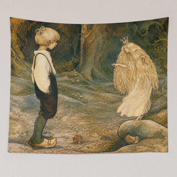 Item preview, The Seven Wishes by John Bauer - Fantasy Fairy Illustration Art Nouveau Forest Wall Art for Fairy Tale Lovers designed and sold by RickE.