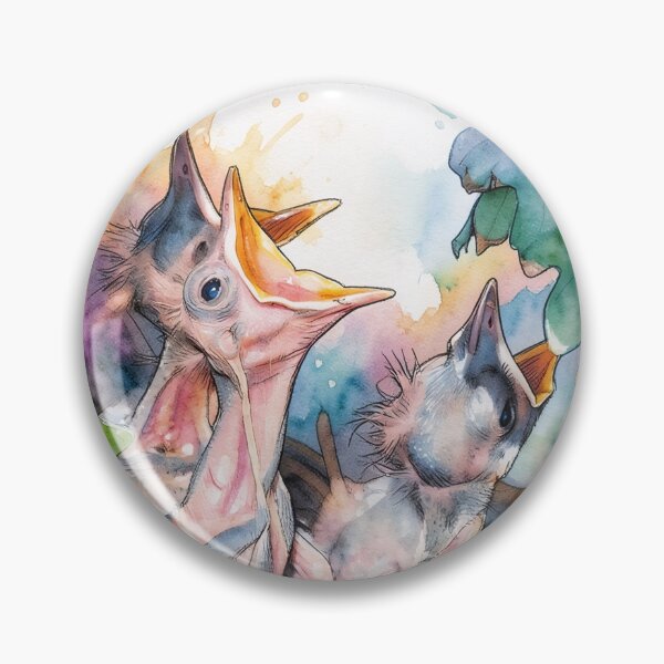 Item preview, Hungry Baby Birds in Watercolor designed and sold by tomorrowsart.