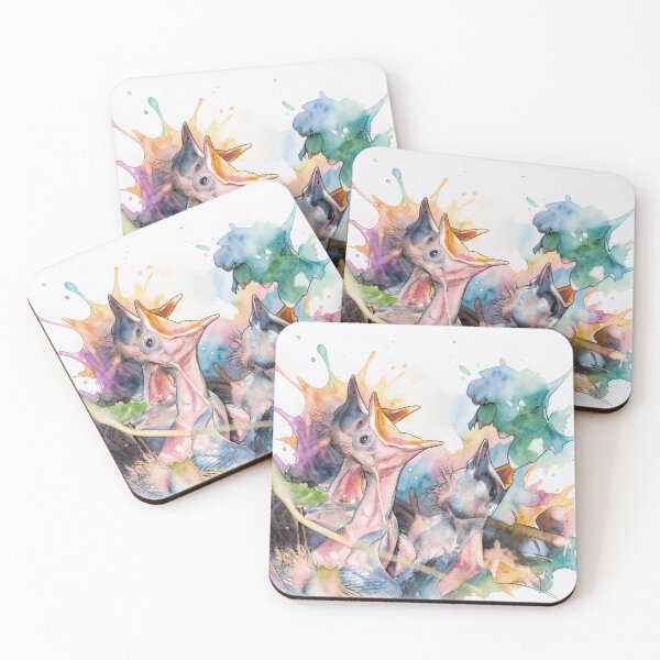 Item preview, Hungry Baby Birds in Watercolor designed and sold by tomorrowsart.