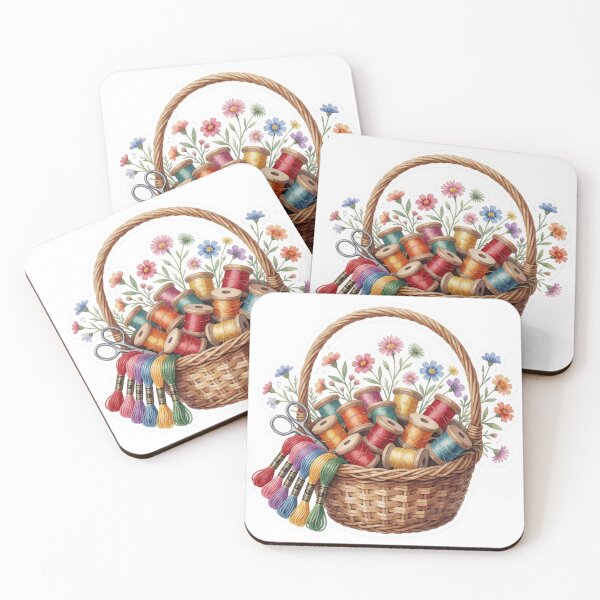 Item preview, Embroidery Floss Basket Sewing Craft Illustration designed and sold by AillustriaAK.