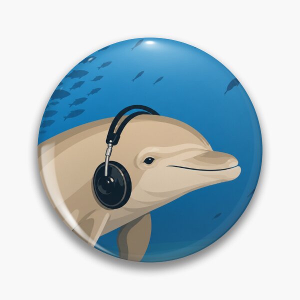 Item preview, Cute Dolphin Listening to Music designed and sold by minbadesign.