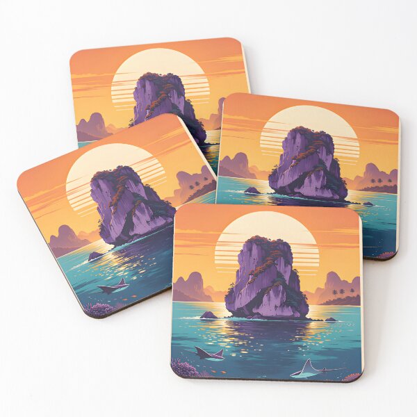 Item preview, Hin Muang – Retro Sunset Poster designed and sold by Spirit of Siam.