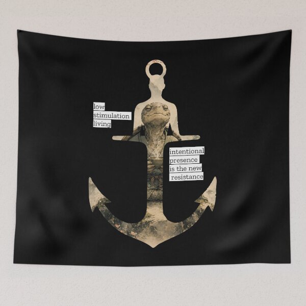 Item preview, Low Stimulation Living Turtle Anchor Art Print designed and sold by AbderraimArt.