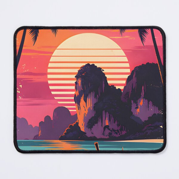 Item preview, Railay Beach Thailand Vintage  Travel Poster Tropical Coastal Wall Art designed and sold by Spirit of Siam.