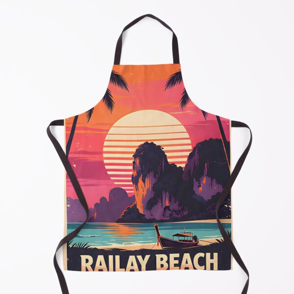 Item preview, Railay Beach Thailand Vintage Travel Poster Tropical Coastal Wall Art designed and sold by Spirit of Siam.