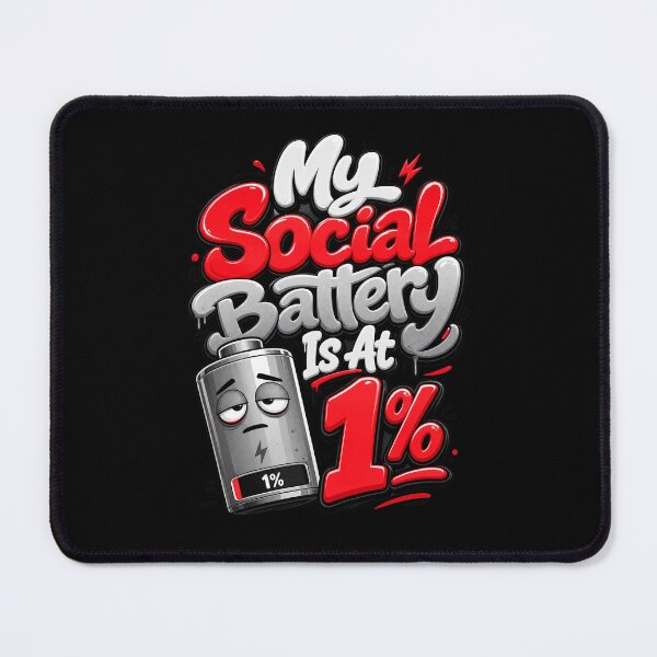 Item preview, My Social Battery Is At 1 Percent Funny Introvert Text designed and sold by Mr-wow.