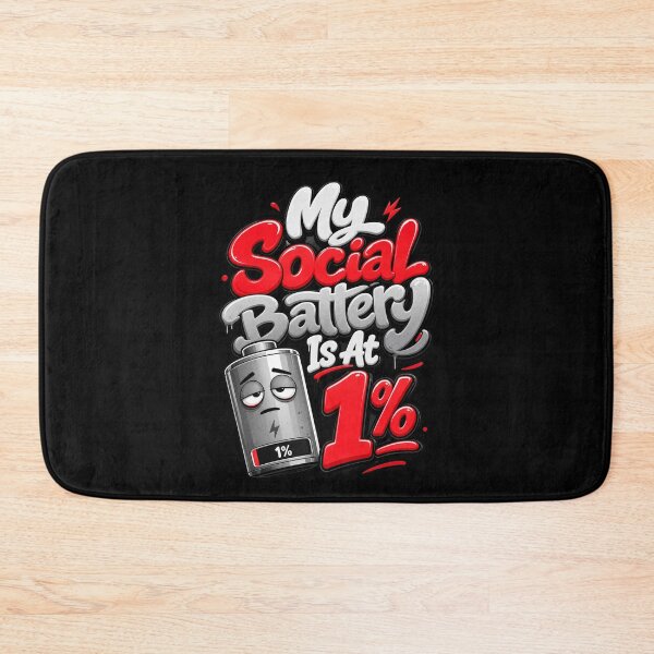 Item preview, My Social Battery Is At 1 Percent Funny Introvert Text designed and sold by Mr-wow.