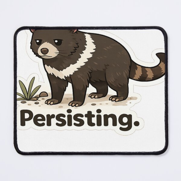 Item preview, Persisting. Tasmanian Devil Meme | Deadpan Animal Sticker Design designed and sold by BabyStark.
