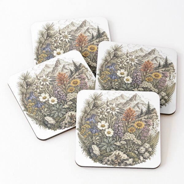 Item preview, Wall Art - Postcard - T-shirt: Alpine Wildflower Mountain Majesty designed and sold by ForeverPrintsOK.