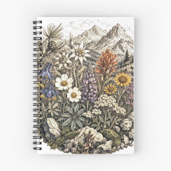 Item preview, Wall Art - Postcard - T-shirt: Alpine Wildflower Mountain Majesty designed and sold by ForeverPrintsOK.