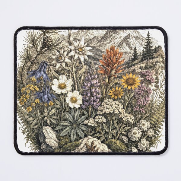 Item preview, Wall Art - Postcard - T-shirt: Alpine Wildflower Mountain Majesty designed and sold by ForeverPrintsOK.