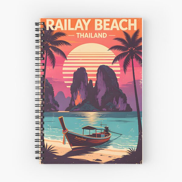Item preview, Railay Beach Thailand Vintage Travel Poster Tropical Coastal Wall Art designed and sold by Spirit of Siam.