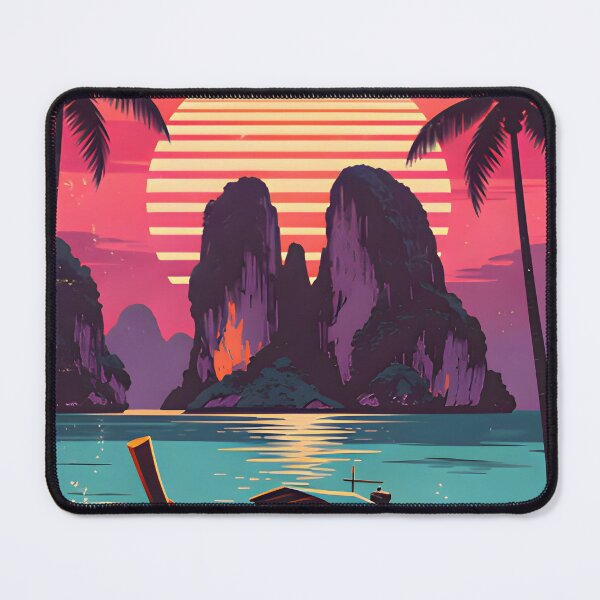 Item preview, Railay Beach Thailand Vintage Travel Poster Tropical Coastal Wall Art designed and sold by Spirit of Siam.