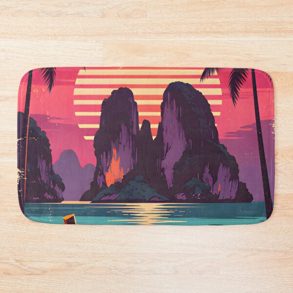 Item preview, Railay Beach Thailand Vintage Travel Poster Tropical Coastal Wall Art designed and sold by Spirit of Siam.