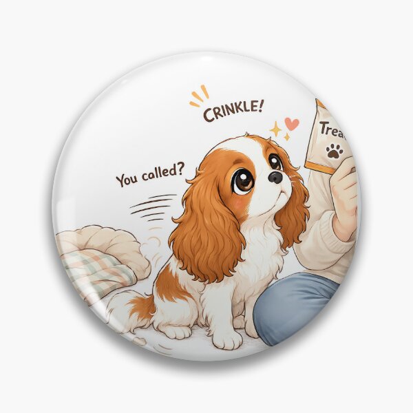 Item preview, Cavalier King Charles Spaniel Treat Time Cute Dog Reaction designed and sold by SakuraWaStyle.