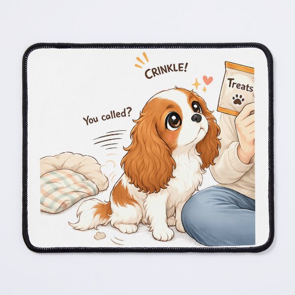Item preview, Cavalier King Charles Spaniel Treat Time Cute Dog Reaction designed and sold by SakuraWaStyle.