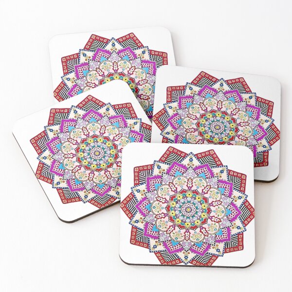 Item preview, Vibrant Magenta and Geometric Striped Mandala Art designed and sold by plawsd.