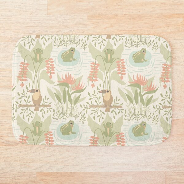 Item preview, Soft Pastel Jungle Frogs & Birds Pattern designed and sold by Kozee.