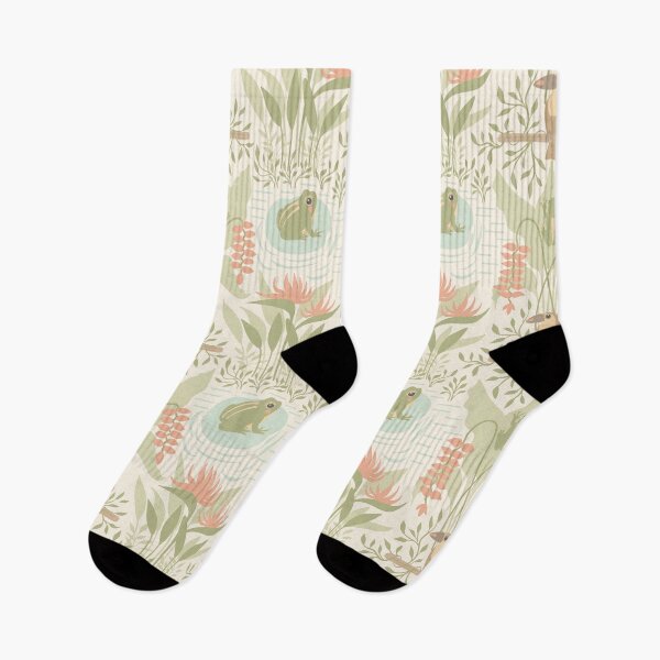 Item preview, Soft Pastel Jungle Frogs & Birds Pattern designed and sold by Kozee.