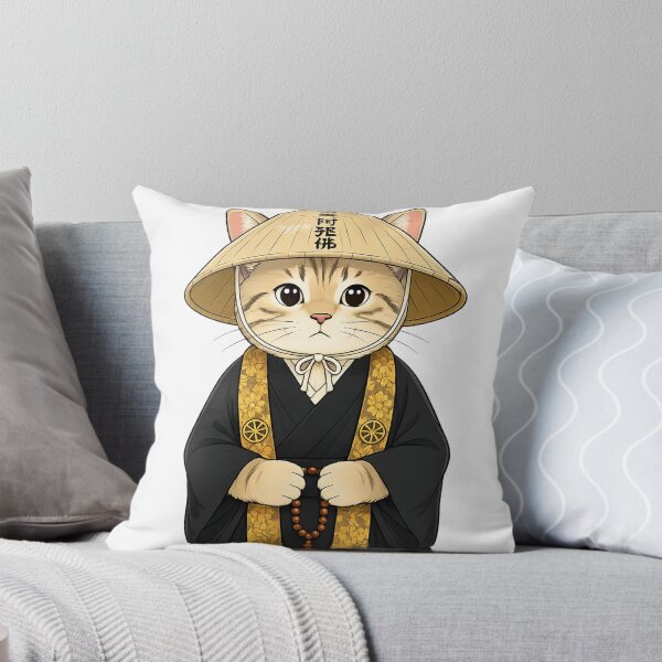Item preview, Kawaii Buddhist Cat Illustration designed and sold by lungpleecha.