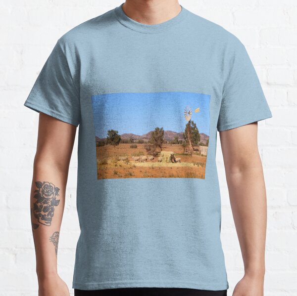 Sheep and windmill, Australia Classic T-Shirt