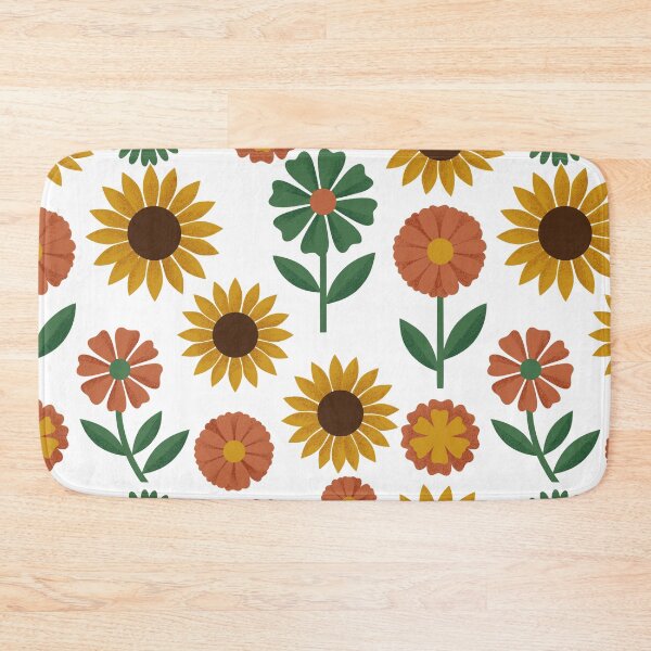 Item preview, Retro Geometric Sunflowers and Marigolds Flowers Seamless Pattern designed and sold by DiNata.