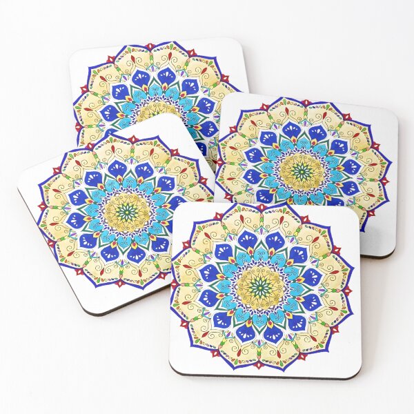 Item preview, Elegant Royal Blue Symmetrical Floral Mandala Art designed and sold by plawsd.