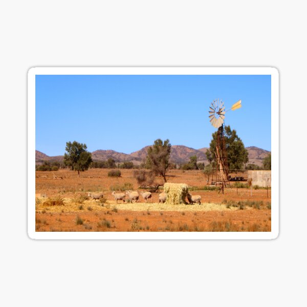 Sheep and windmill, Australia Sticker
