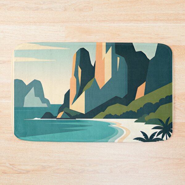 Item preview, Railay Beach Thailand Vintage Travel Poster Tropical Coastal Wall Art designed and sold by Spirit of Siam.