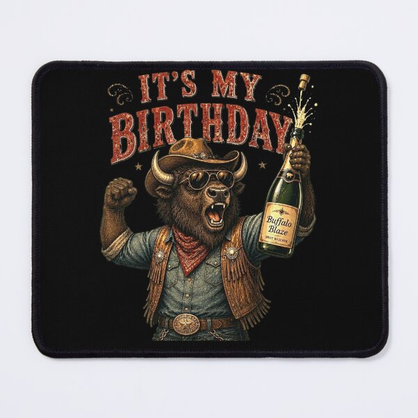 Item preview, Cowboy Buffalo Celebrating Birthday Party designed and sold by thoughtswear.