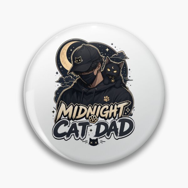 Item preview, Midnight Black Cat Dad Kawaii Dark Aesthetic T-Shirt designed and sold by Ashley critters.