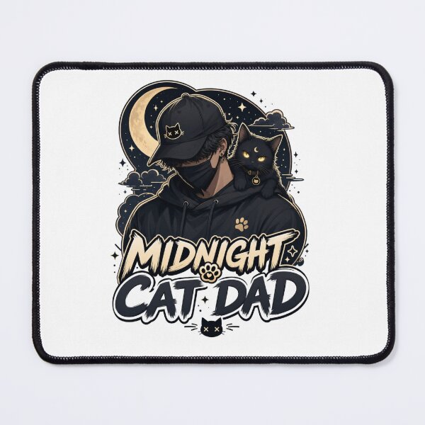 Item preview, Midnight Black Cat Dad Kawaii Dark Aesthetic T-Shirt designed and sold by Ashley critters.