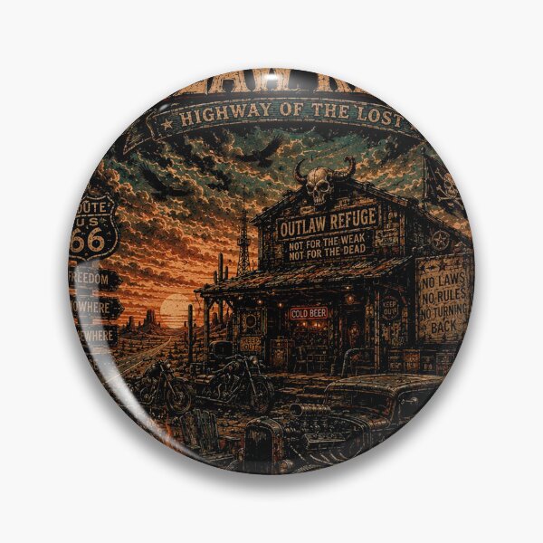 Item preview, OUTLAW REFUGE | Vintage Western Biker T-Shirt | Highway Of The Lost | RetroCrypt Studio designed and sold by RetroCrypt Studio.