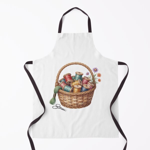 Item preview, Embroidery Floss Basket Sewing Craft Illustration designed and sold by AillustriaAK.