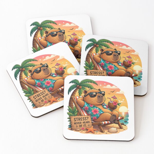 Item preview, Capybara on Vacation – Chill Beach Vibes Cartoon designed and sold by PawsGiggles.
