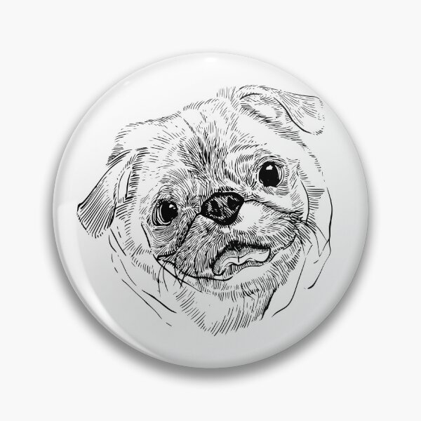 Item preview, Happy puppy pug face drawing  designed and sold by midsketcher.