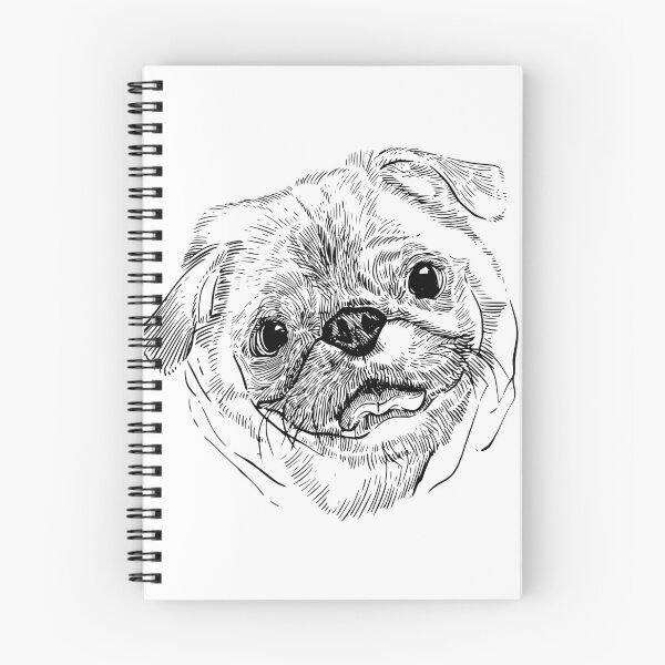Item preview, Happy puppy pug face drawing  designed and sold by midsketcher.