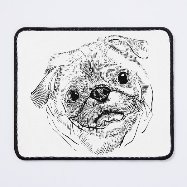 Item preview, Happy puppy pug face drawing  designed and sold by midsketcher.