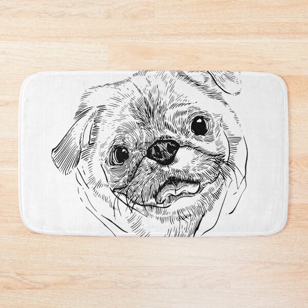Item preview, Happy puppy pug face drawing  designed and sold by midsketcher.