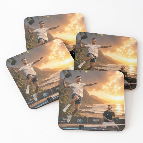 Item preview, Ronaldo and Messi Epic Beach Pickleball Match Desk Mat designed and sold by mo-carnival.